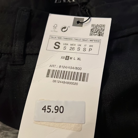 Zara new WIDE LEG LINEN PANTS - Picture 5 of 6